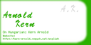 arnold kern business card